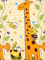 Home Sizzler Yellow & Orange Cartoon Characters 210 TC Single Bedsheet with 1 Pillow Covers