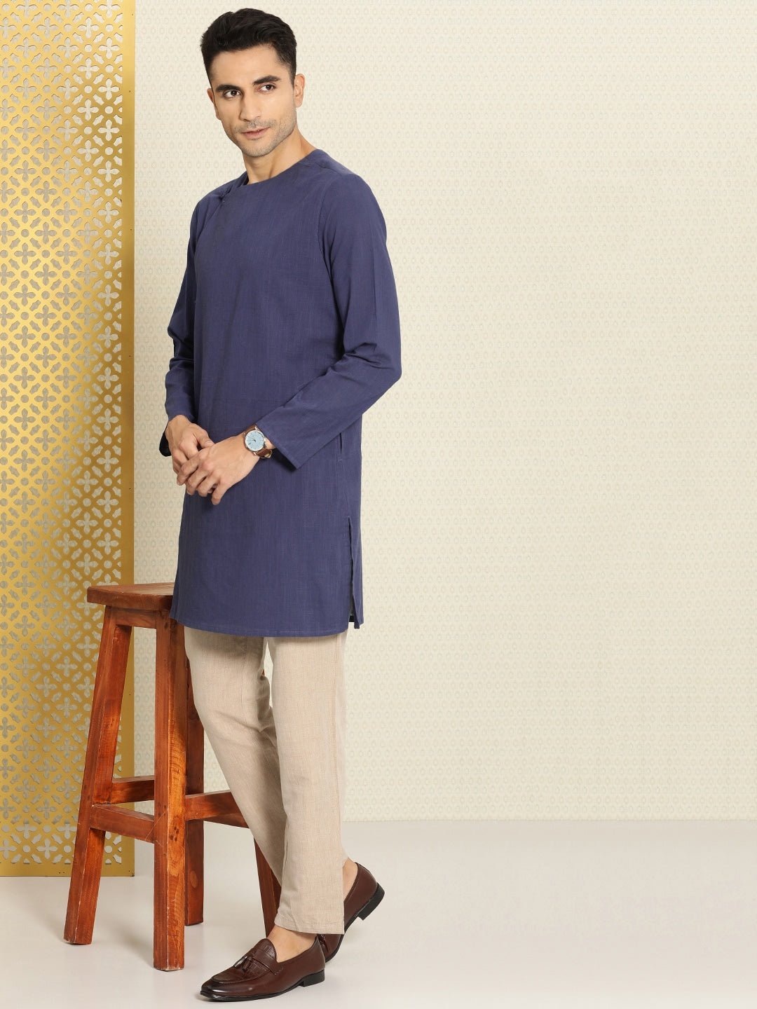 House of Pataudi Rozana Pure Cotton Angrakha Kurta