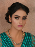 Dual Tone Kundan Neckpiece (silver) - Ruby Raang