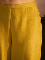 Indo Era Yellow Paisley Embroidered Regular Straight Kurta With Trousers & Dupatta - Distacart