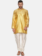 Sethukrishna Mens Gold-Toned Kurta with Pyjamas - Distacart