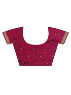 kasee Red & Gold-Toned Floral Embroidered Art Silk Saree