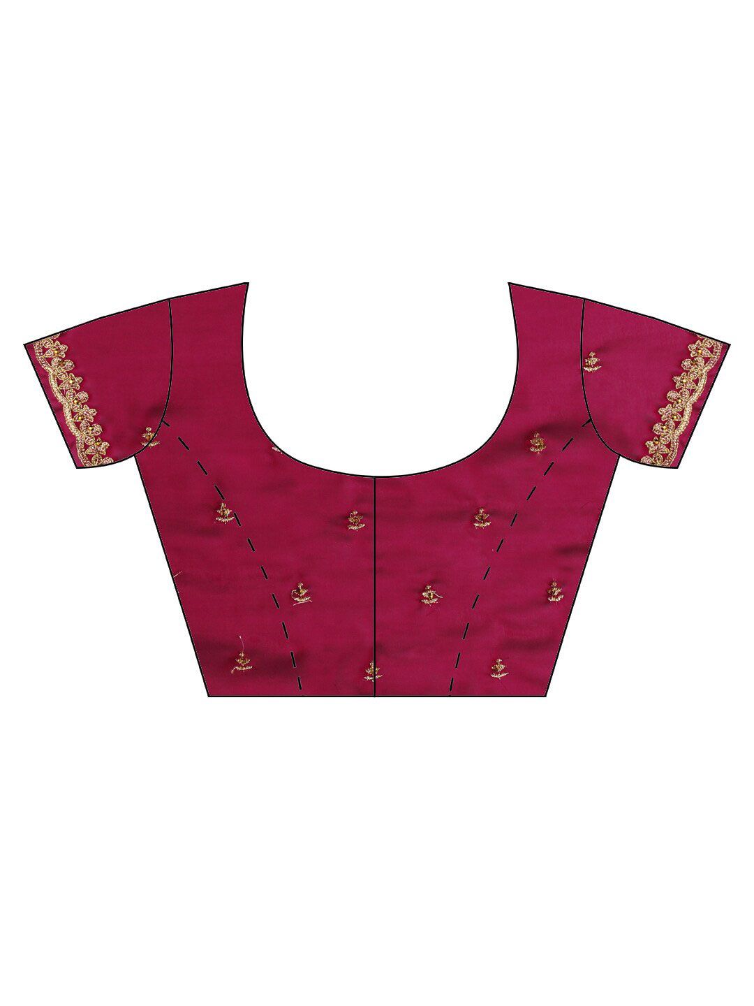 kasee Red & Gold-Toned Floral Embroidered Art Silk Saree