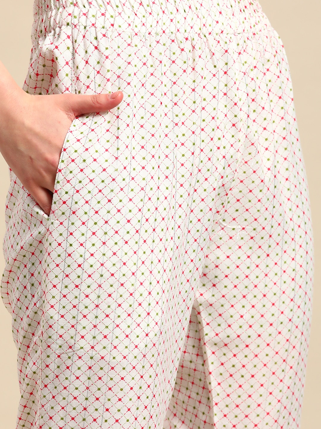 Sangria Women Paisley Printed Gotta Patti Kurta With Trousers