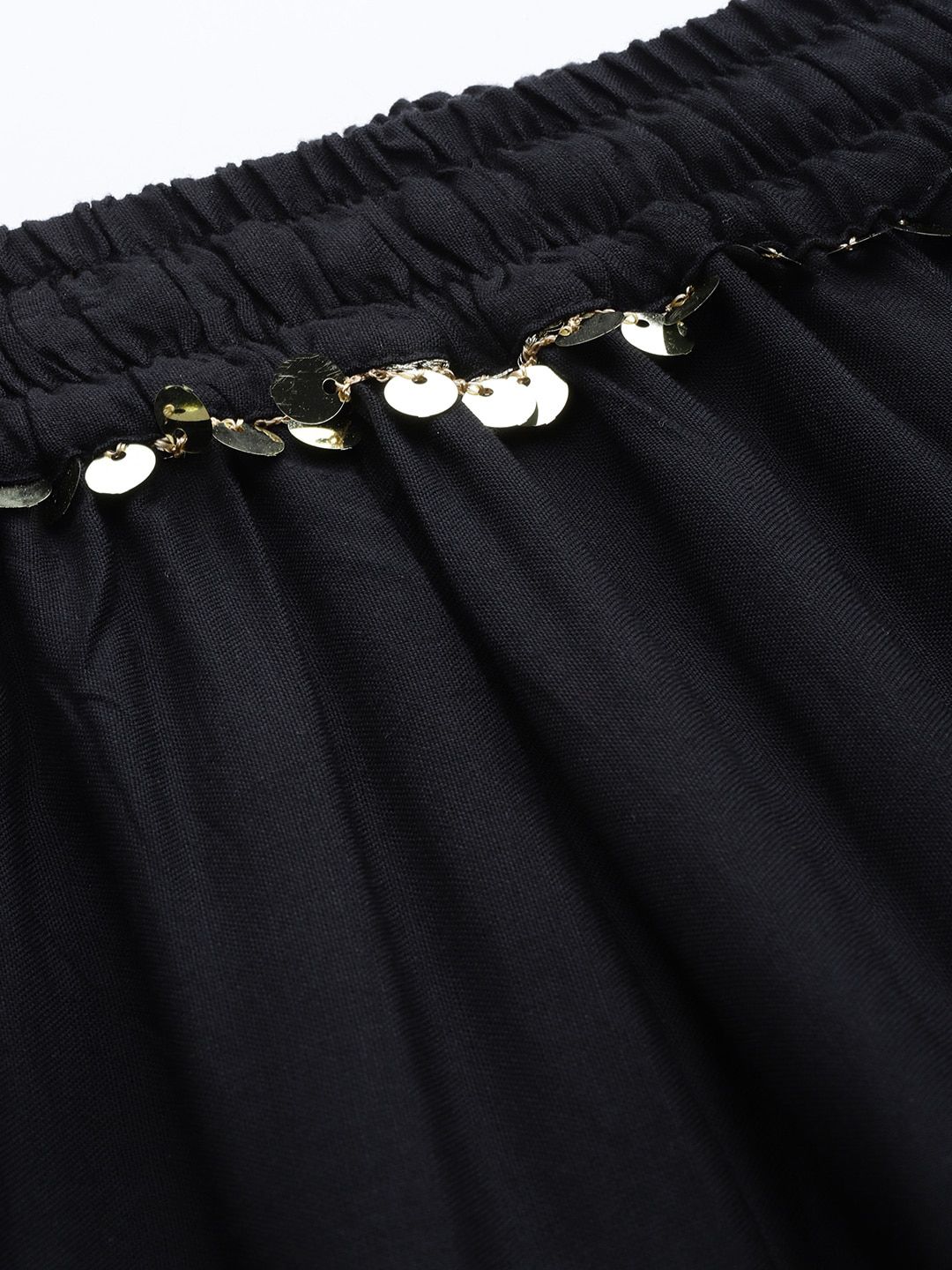 TAG 7 Women Black & White Solid Flared Palazzos