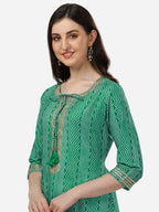HERE&NOW Bandhani Printed Gotta Patti Kurta