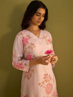 Indo Era Women Floral Printed Regular Kurta with Trousers - Distacart