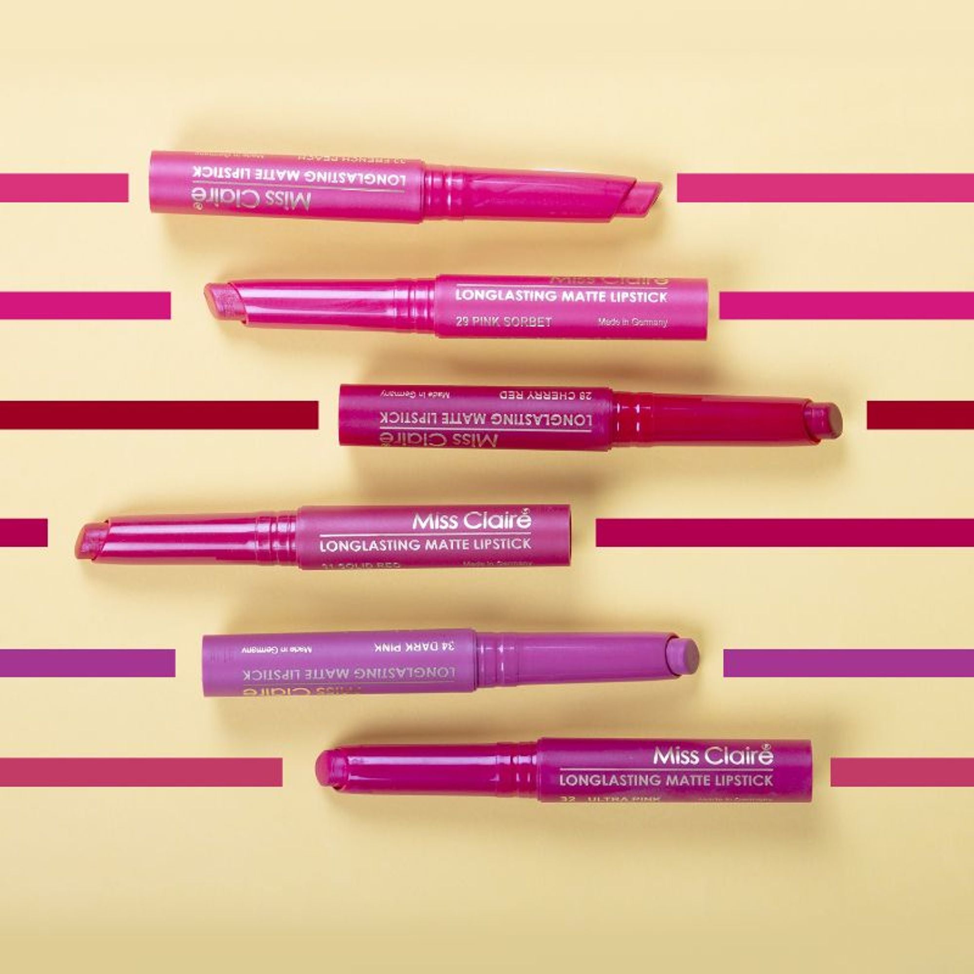 Miss Claire Long Lasting Matte Lipstick - 32 Ultra Pink - Distacart