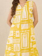 Indo Era Women Ethnic Motifs Printed Pleated Pure Cotton Kurta with Trousers - Distacart