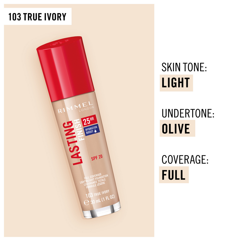 Rimmel London Lasting Finish 25 Hour Foundation SPF 20 - True Ivory