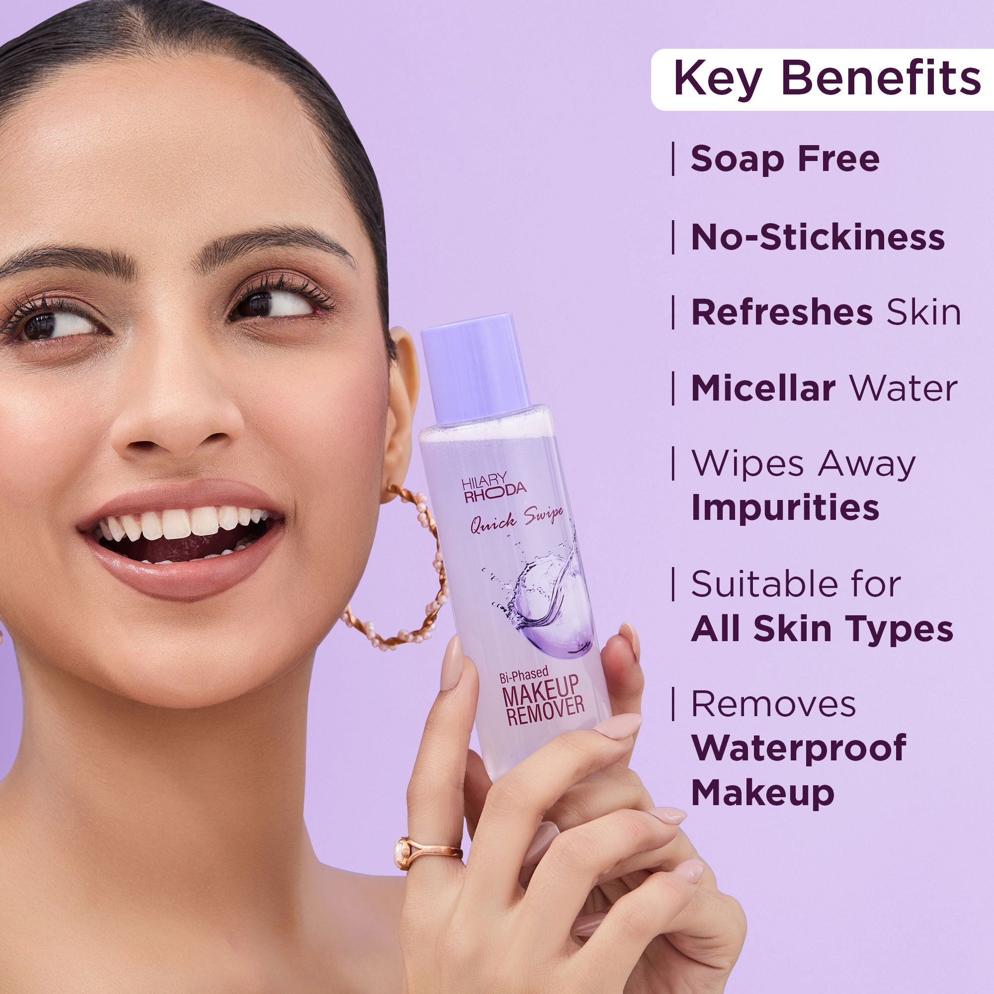 Hilary Rhoda Quick Swipe Bi-Phased Waterproof Makeup Remover - Distacart