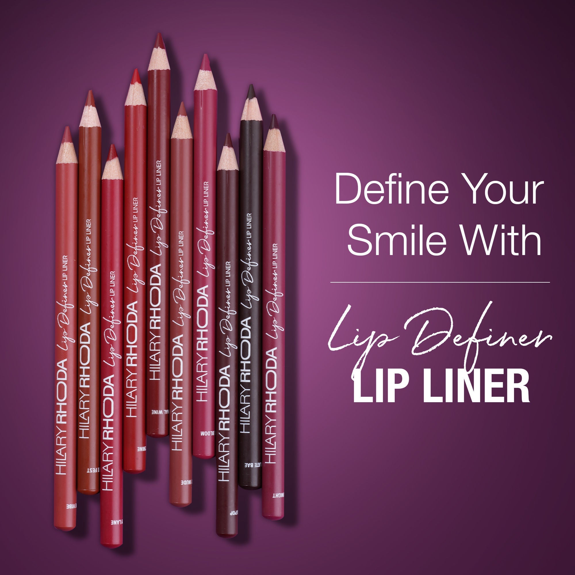 Hilary Rhoda Lip Definer Matte Lip Liner - Set Of 10 - Distacart
