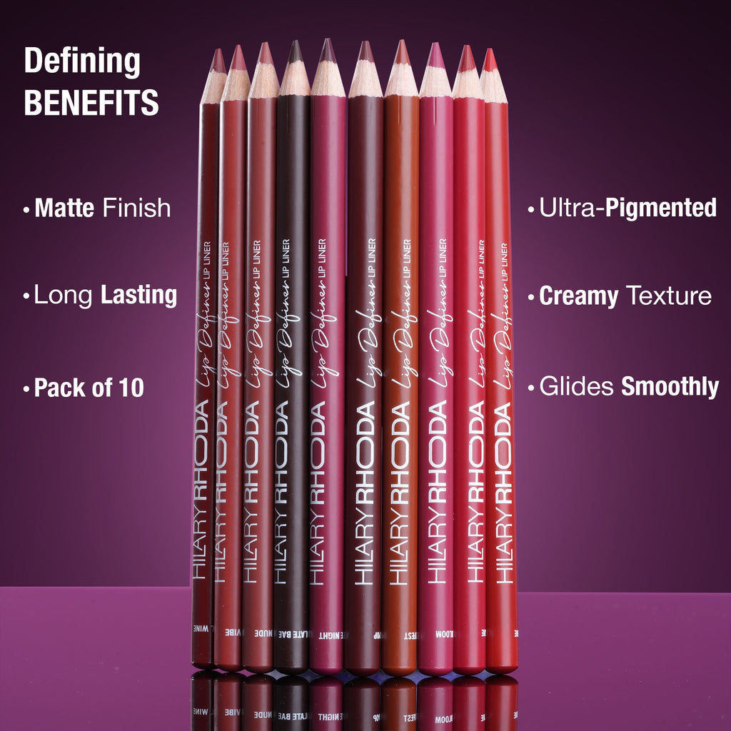 Hilary Rhoda Lip Definer Matte Lip Liner - Set Of 10 - Distacart