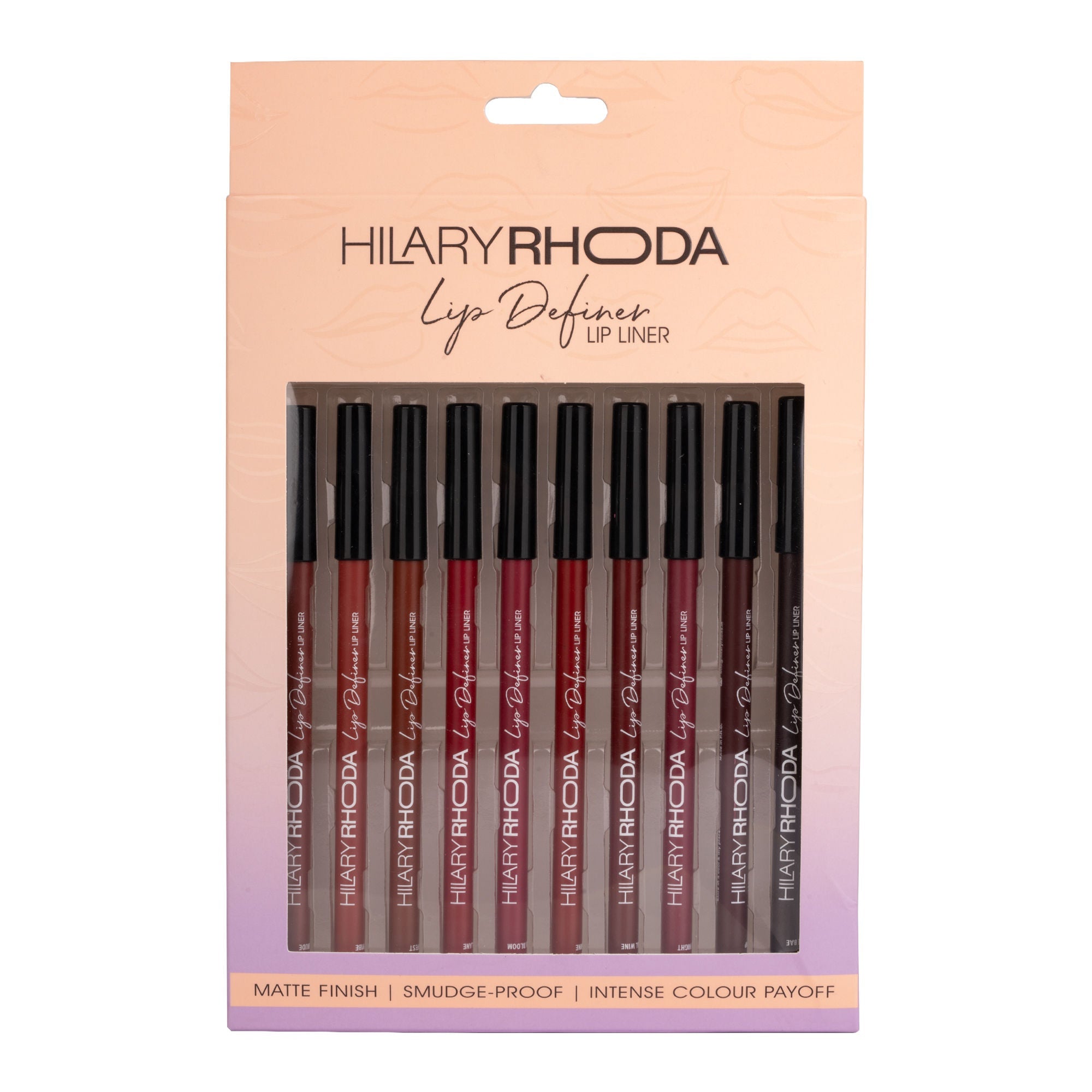 Hilary Rhoda Lip Definer Matte Lip Liner - Set Of 10 - Distacart
