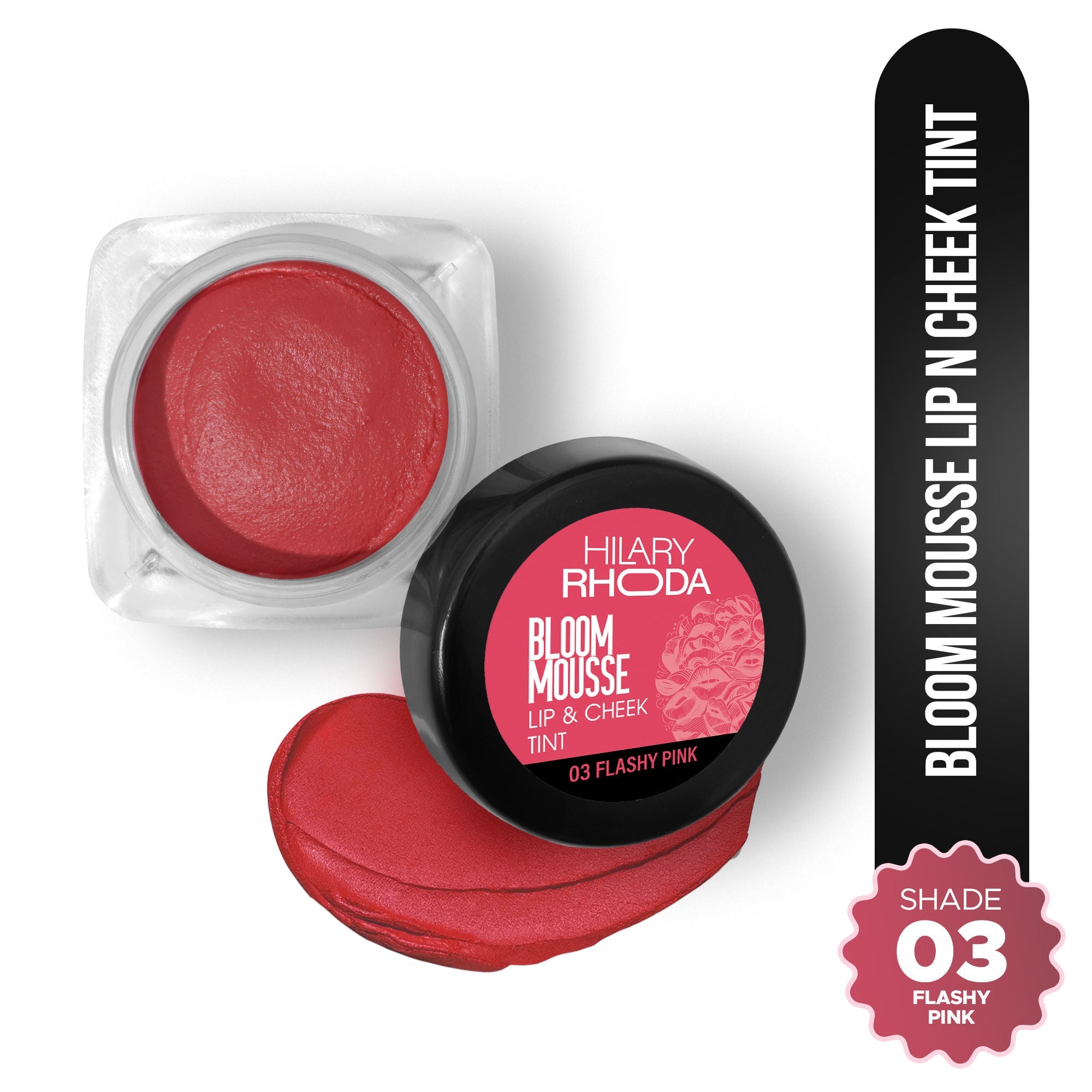 Hilary Rhoda Bloom Mousse Waterproof Lip N Cheek Tint - Flashy Pink 03