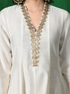 Sangria Sequinned V-Neck Anarkali Kurta