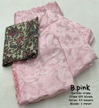 Pink Poly Silk Ethnic Motifs Saree with Unstitched Blouse - Hiral Fashion