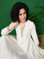 Sangria Sequinned V-Neck Anarkali Kurta