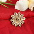 Mominos Fashion Joharkamal Gold-Plated AD Studded Adjustable Finger Ring - Distacart