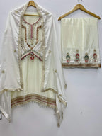 Teeya Creation Cream Color Chinon Silk Party Wear Trending Palazzo Set - Distacart