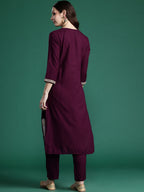 Indo Era Ethnic Motifs Embroidered Sequinned Kurta with Trousers - Distacart