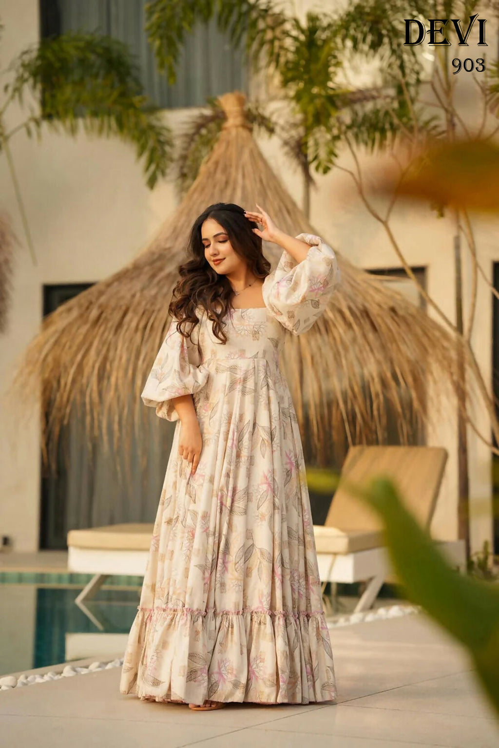 Aayaa Designer Printed Full Flared Gown - Multi Color - Distacart