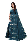 Vamika Rama Green Dola Silk Embroidery Saree (HELENA RAMA) - Distacart