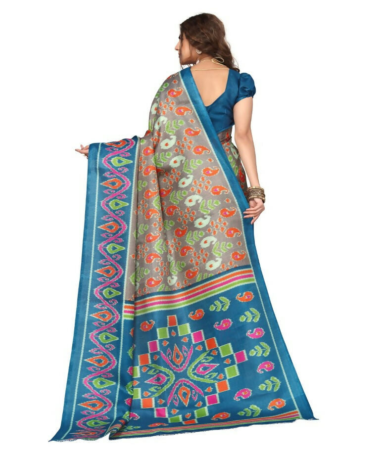 Vamika Rama Green Printed Art Silk Saree