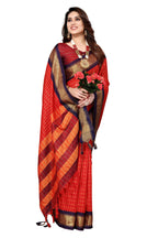 Vamika Weaving Red Cotton Silk Saree - Distacart