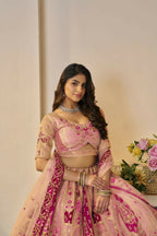 Kesar Fab Orange Banarasi Silk Embroidered Lehenga