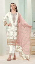 Anaita White Fox Georgette Stitched Suit with Embroidery Sequins - Distacart