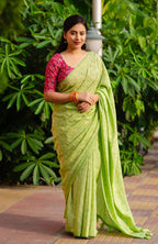 Green Jute Silk Woven Design Saree with Unstitched Blouse - A2M