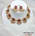 Joban Fashion Women Ruby Copper Necklace Set - Distacart