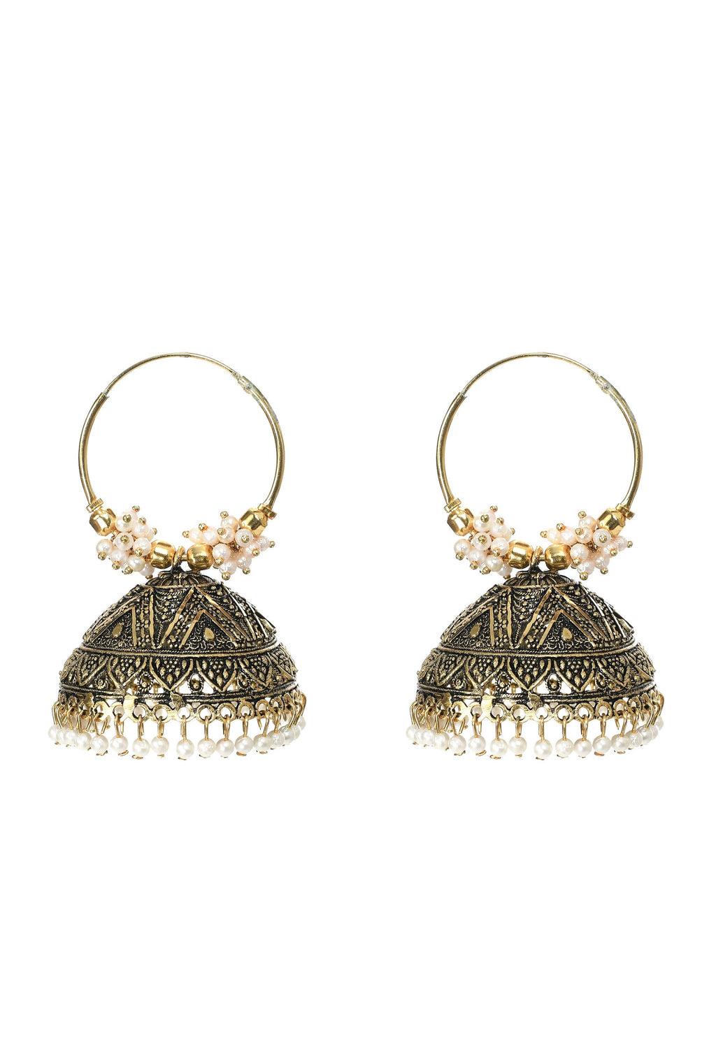 Mominos Fashion Johar Kamal Latest Designer Golden Color Jhumkas - Distacart