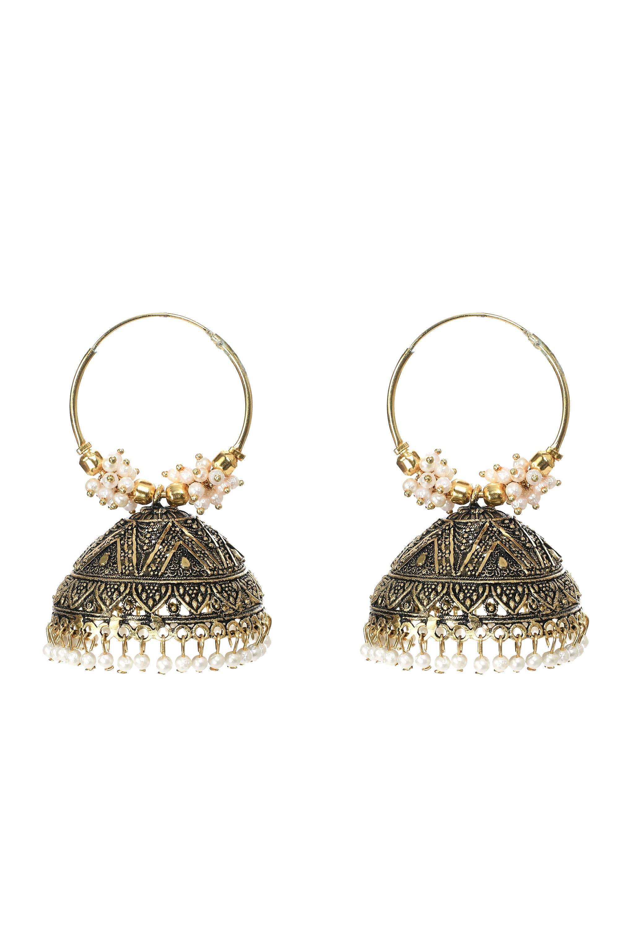 Mominos Fashion Johar Kamal Latest Designer Golden Color Jhumkas - Distacart