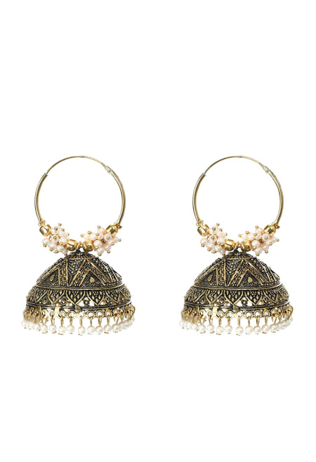 Mominos Fashion Johar Kamal Latest Designer Golden Color Jhumkas