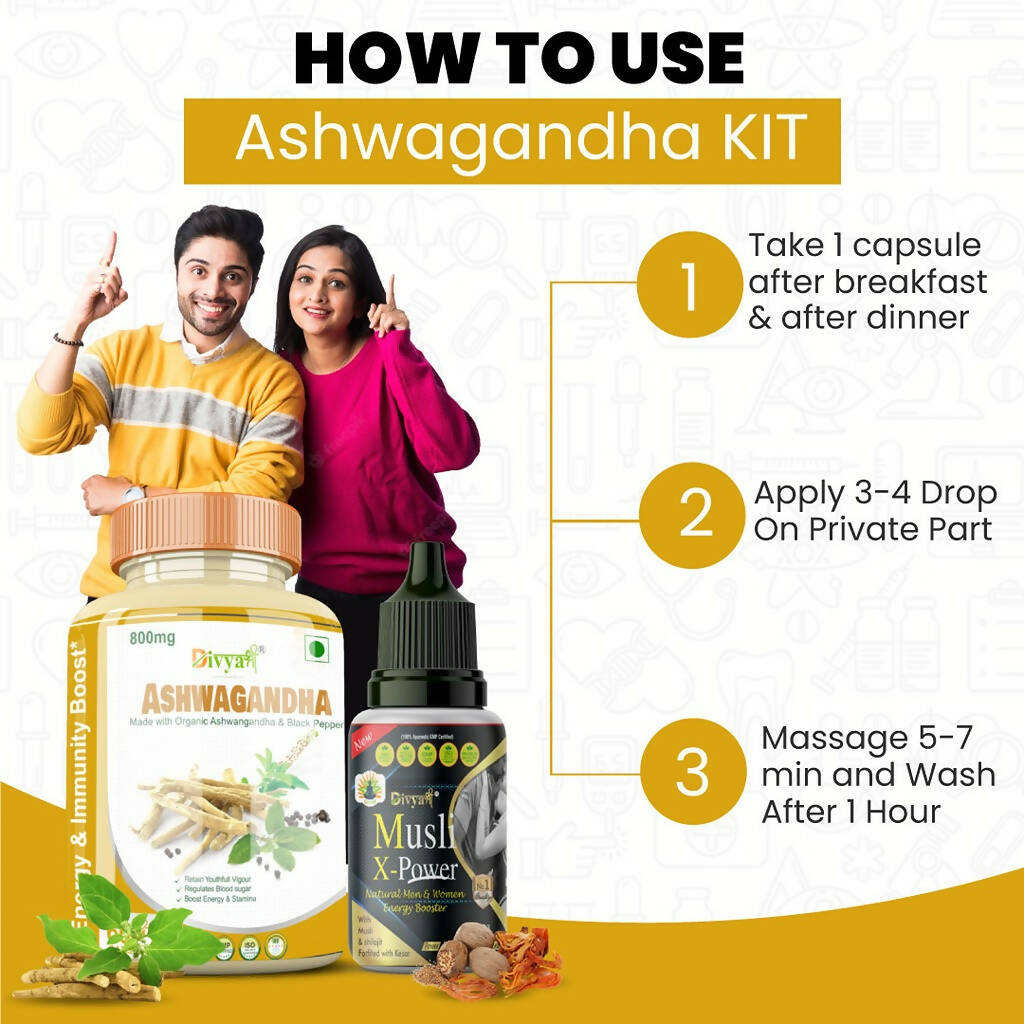 Divya Shree Ashwagandha Capsule & Musli Oil Combo - Distacart