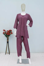 Teeya Creation Onion Color Faux Georgette Party Wear Designer Co Ord Set