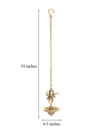 eCraftIndia Brown Dancing Ganesha Brass Hanging Diya