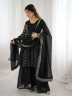 Teeya Creation Black Color Embroidery Work Wedding Wear Salwar Suit - Distacart