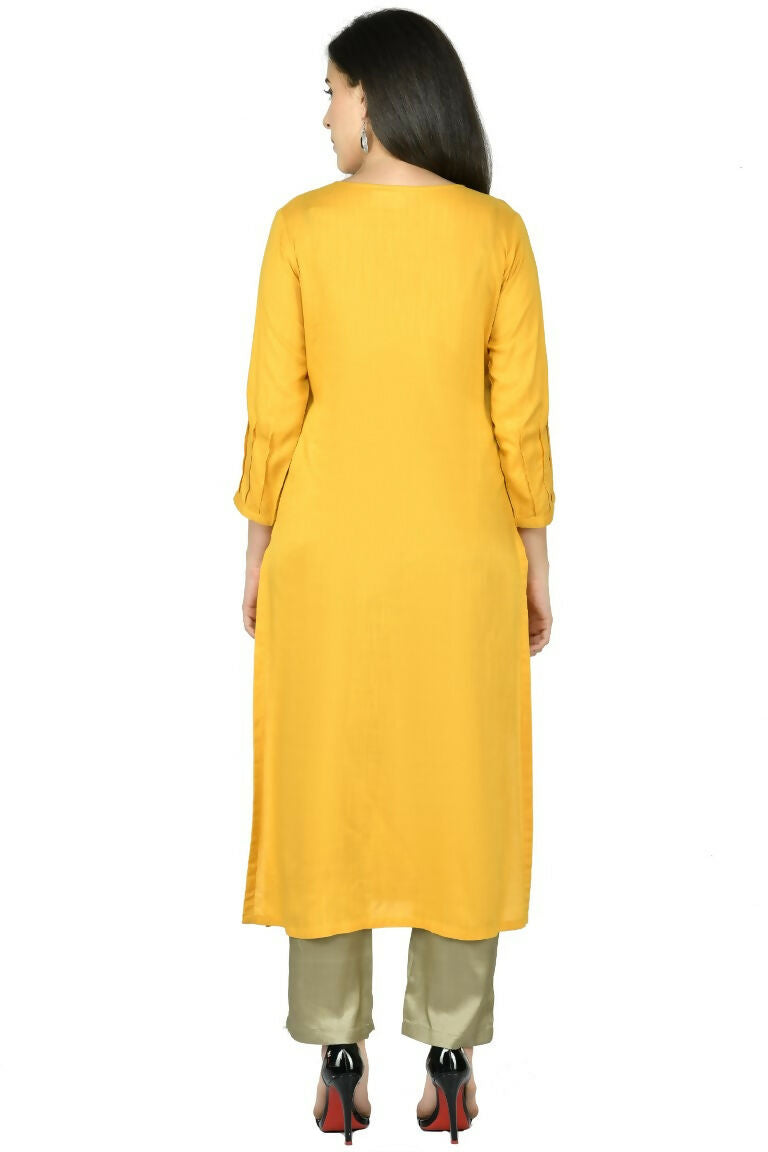 Joban Fashion Mustard Cotton Rayon Kurta Set