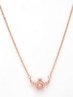 NVR Women's Rose Gold American Diamond Metal Chain