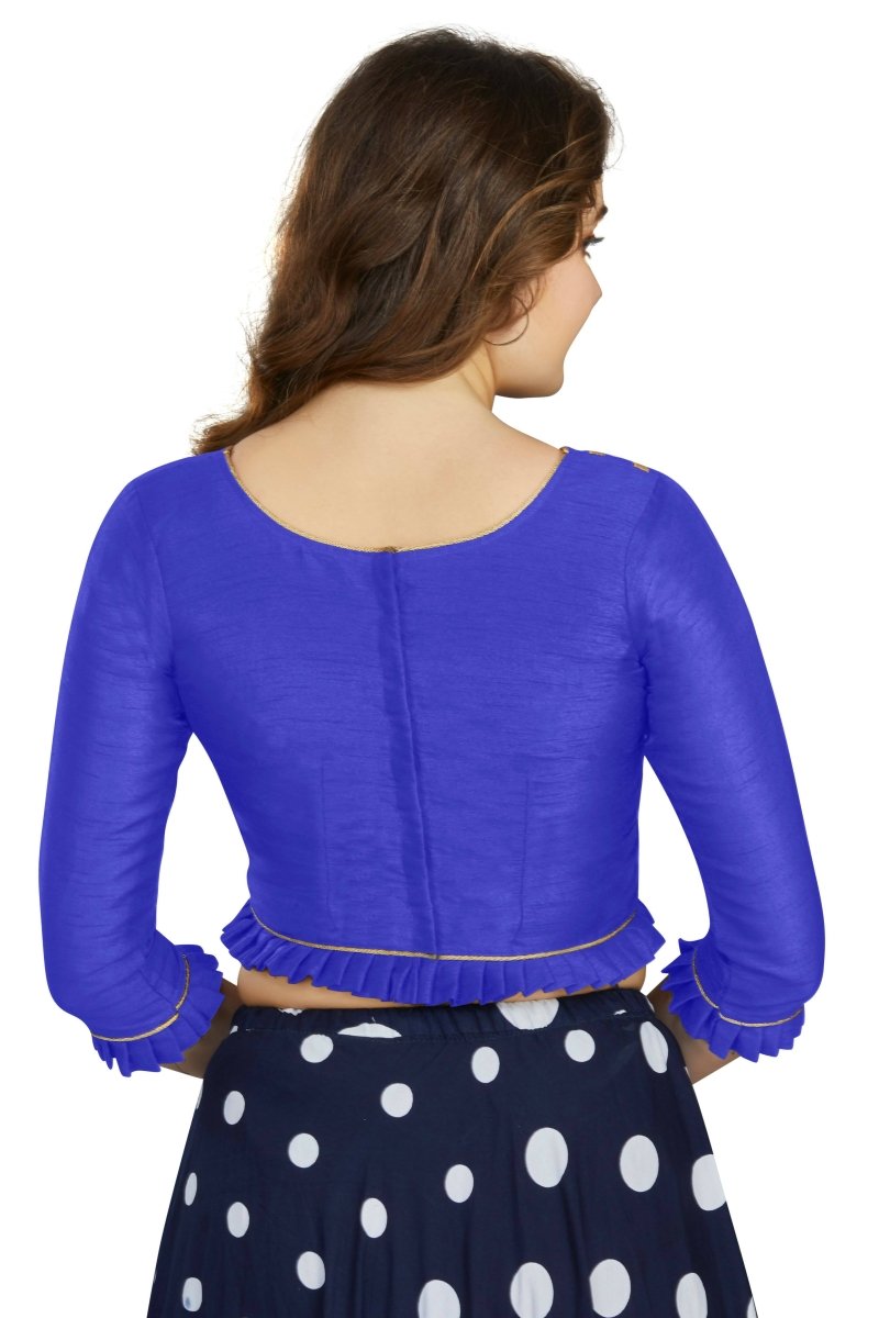 Aastha Fashion Women's Blue Art Silk Designer Party Wear Readymade Blouse