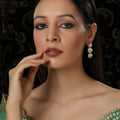 Uncut 3 Tier Kundan Dangler Earrings (Gold) - Ruby Raang - Distacart