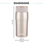 Borosil Cosmic Insulated Water Bottle Tumbler - 320ml (Gold)