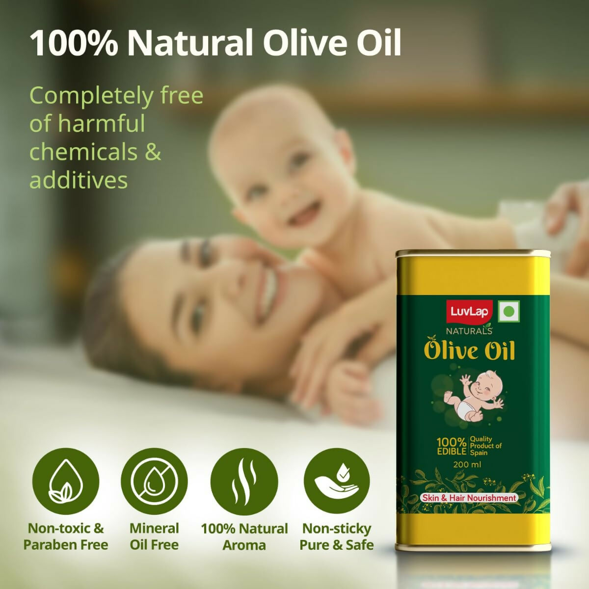 LuvLap Naturals Baby Body Massage Olive Oil for New Born