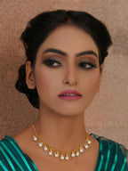Golden Pearl Neckpiece (Gold) - Ruby Raang