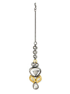 Gold-Plated White Kundan-Studded Maang Tikka - Ruby Raang - Distacart