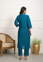 Festive Wear Ethnic Rama Viscose chanderi Stitched Suit With Dupatta - Nisha