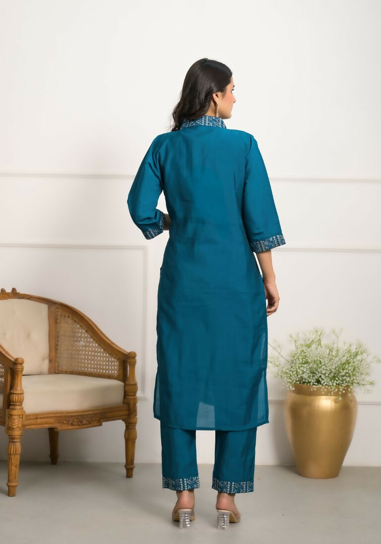 Festive Wear Ethnic Rama Viscose chanderi Stitched Suit With Dupatta - Nisha